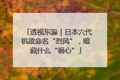 透视东瀛｜日本六代机欲命名“烈风”，暗藏什么“祸心”